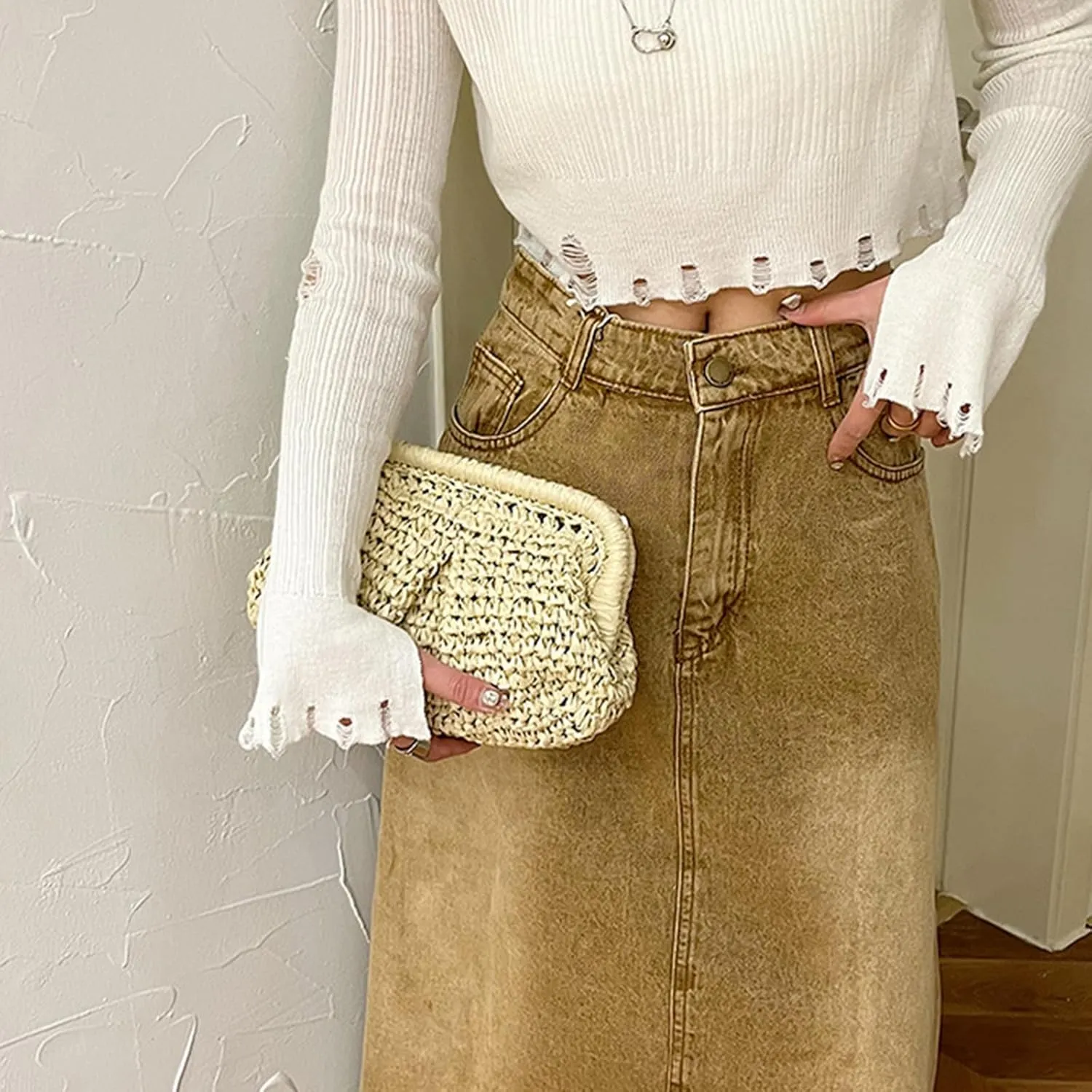 Straw Clutch Handbag Cloud Riched Purse Chain Shoulder Crossboby Bag Designer Straw Evening Bag