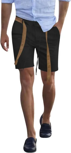 Summer Chino Shorts for Mens Fashion 2024 Solid Hipster Short Soft Casual Lace Up Short Pants with Pockets Slim Fit Shorts