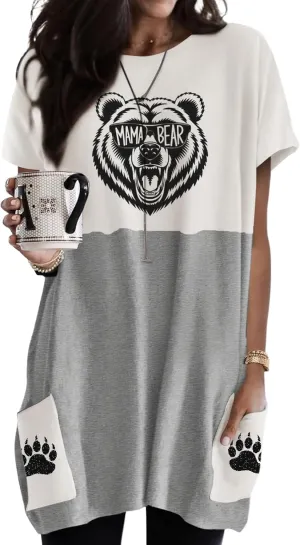 Summer Shirts for Women, Lightweight Casual Mom Graphic Tops, Cute Loungewear Look