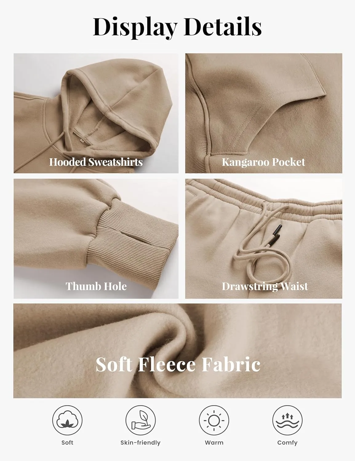 Tanming Women 2 Piece Outfits Sweatsuits Crop Pullover Fleece Sweatshirt Jogger Pants Lounge Set