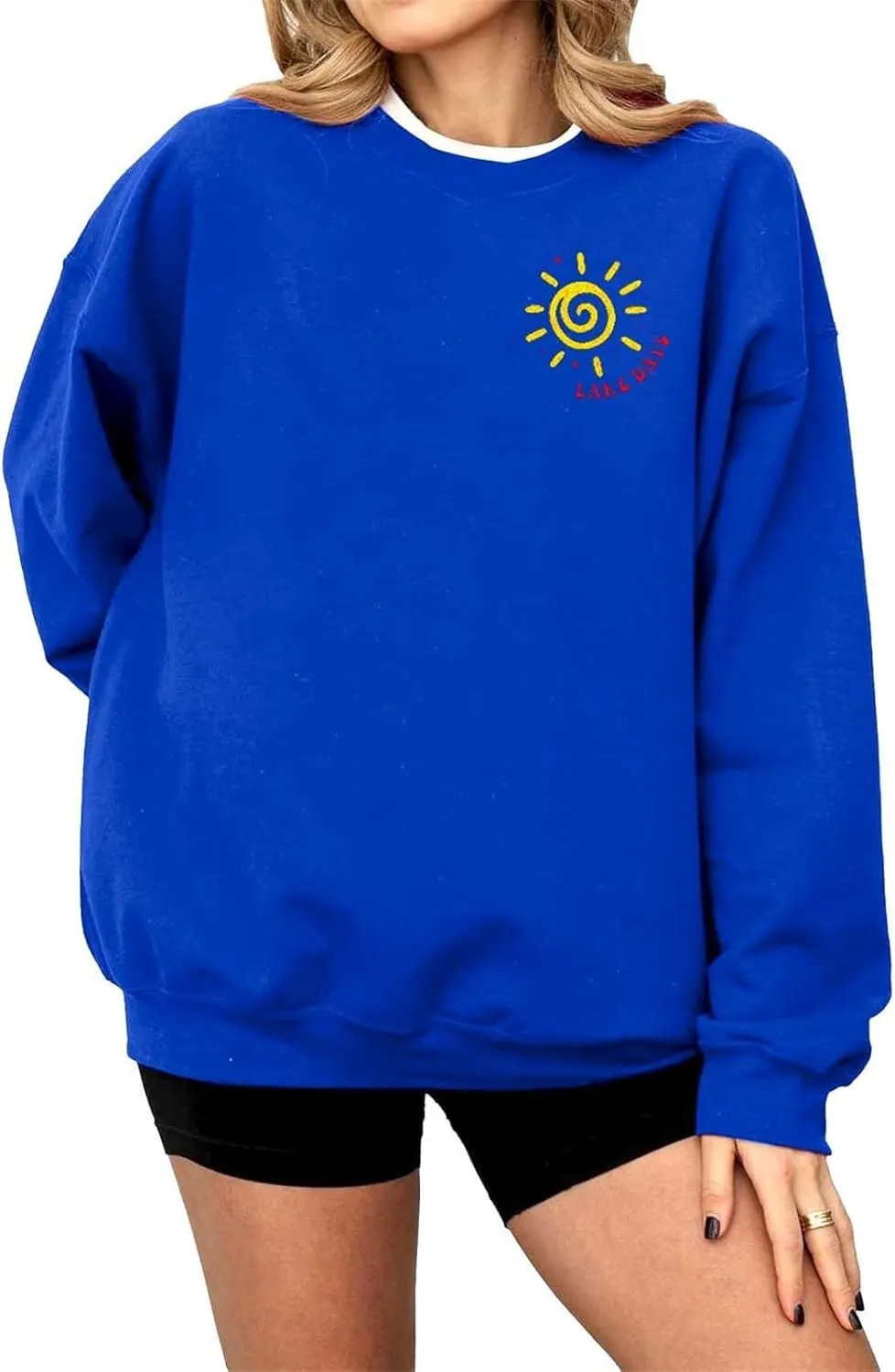 Teen Girls Preppy Sweatshirts Fashion Solid Cute Graphic Long Sleeve Crewneck Pullovers Fall Hoodless Loose Hoodie