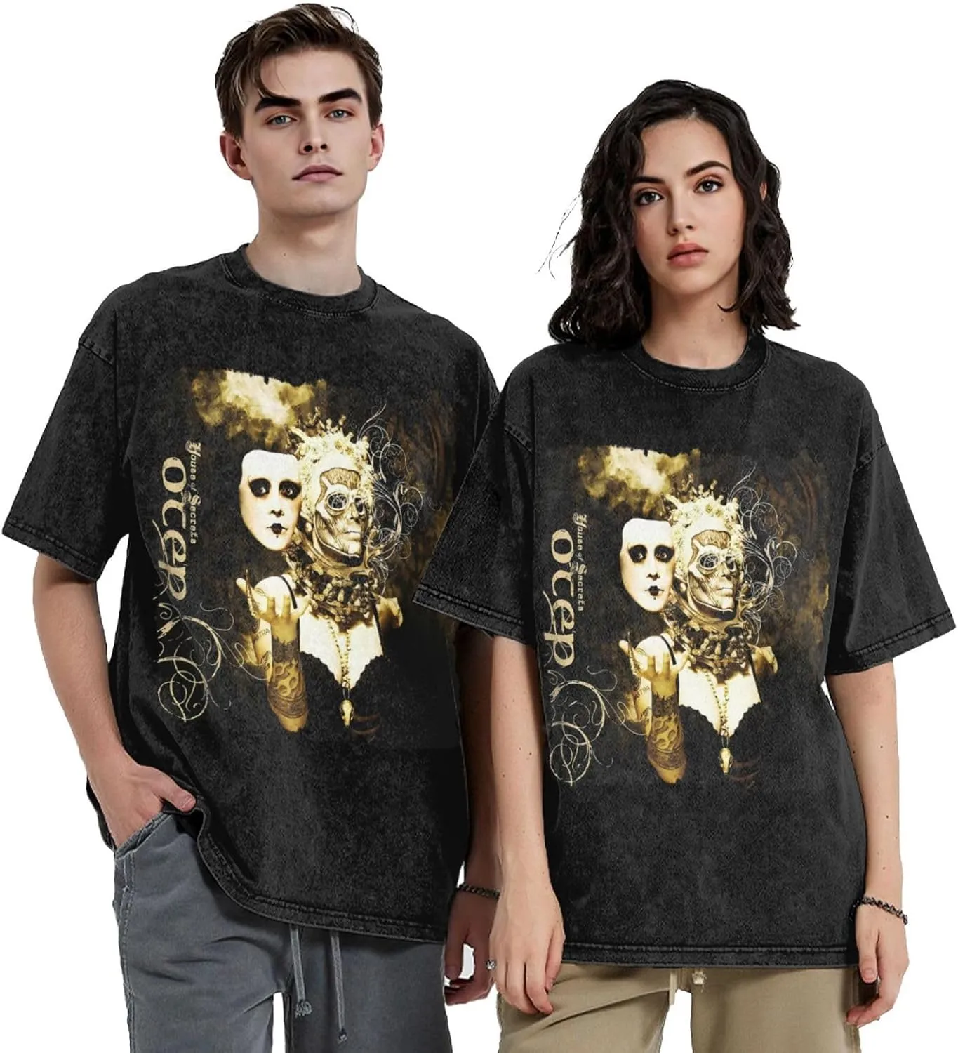 Tees Men's Summer Short Sleeve Y2K Vintage Graphic Print Streetwear Shirts