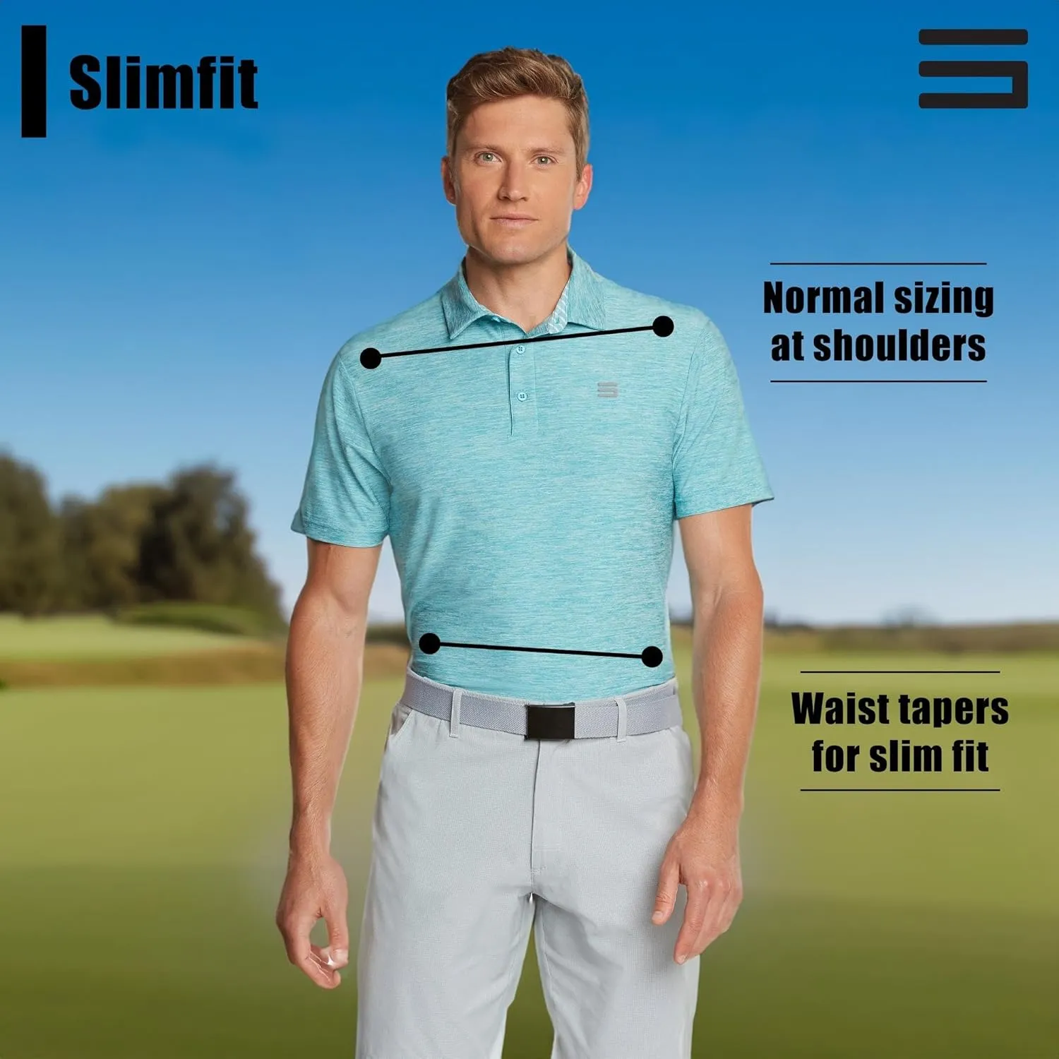 Three Sixty Six Golf Shirts for Men - Dry Fit Short-Sleeve Polo, Athletic Casual Collared T-Shirt