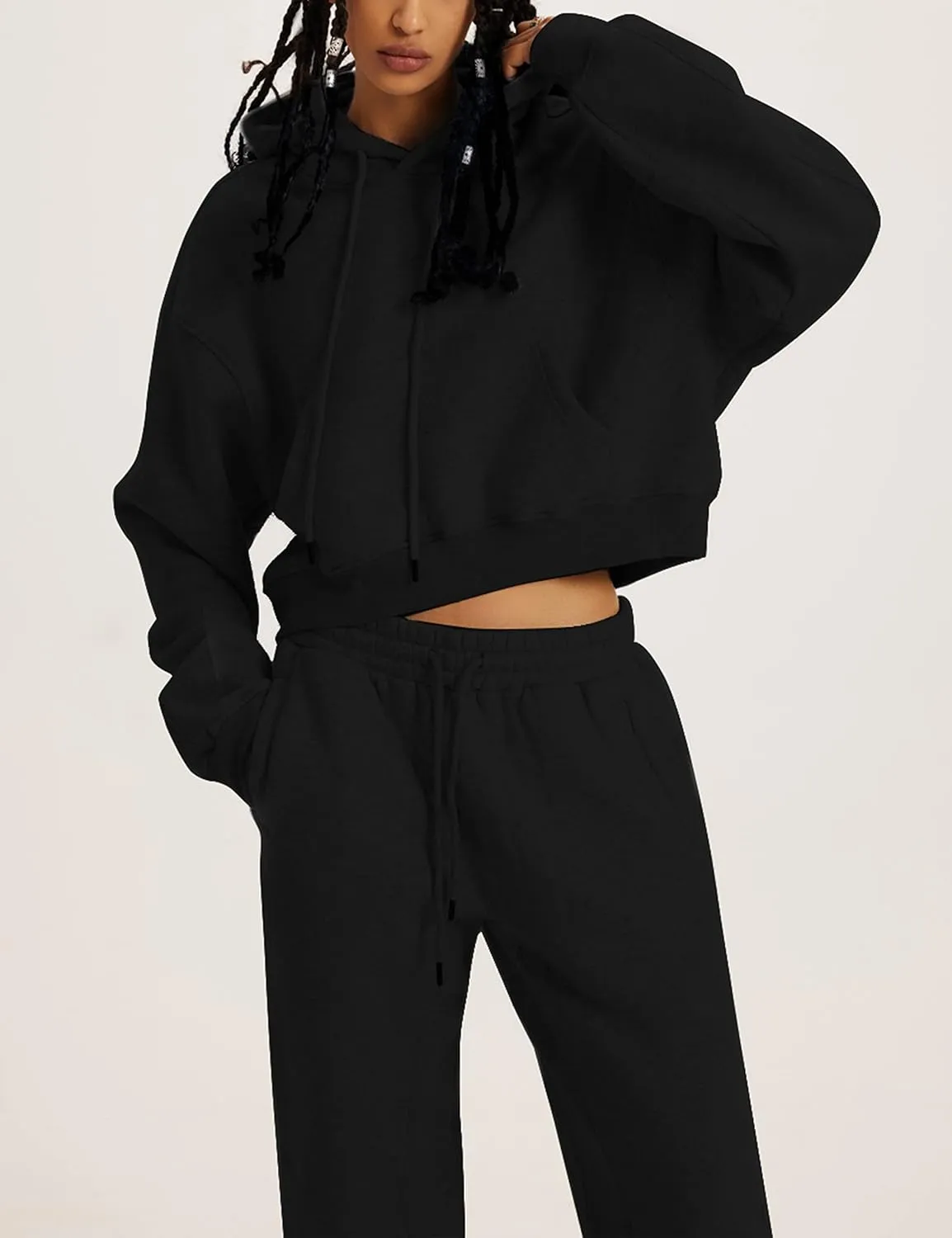UANEO Women 2 Piece Outfits Sweatsuit Hoodie Sweatshirt Jogger Sets Lounge Tracksuit Set