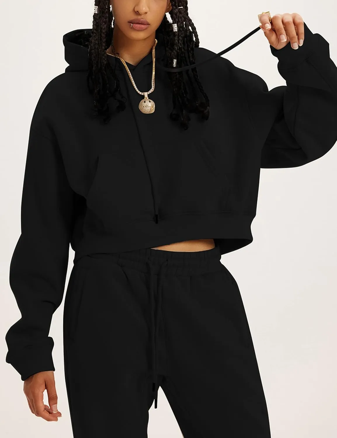 UANEO Women 2 Piece Outfits Sweatsuit Hoodie Sweatshirt Jogger Sets Lounge Tracksuit Set