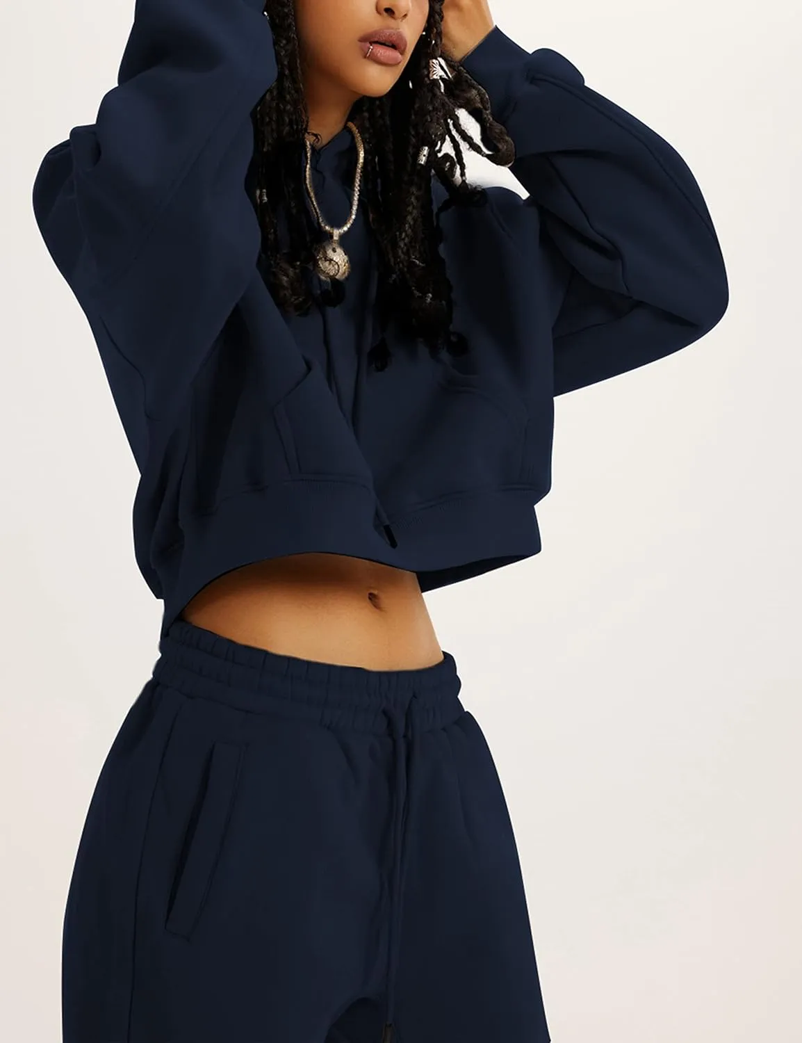 UANEO Women 2 Piece Outfits Sweatsuit Hoodie Sweatshirt Jogger Sets Lounge Tracksuit Set