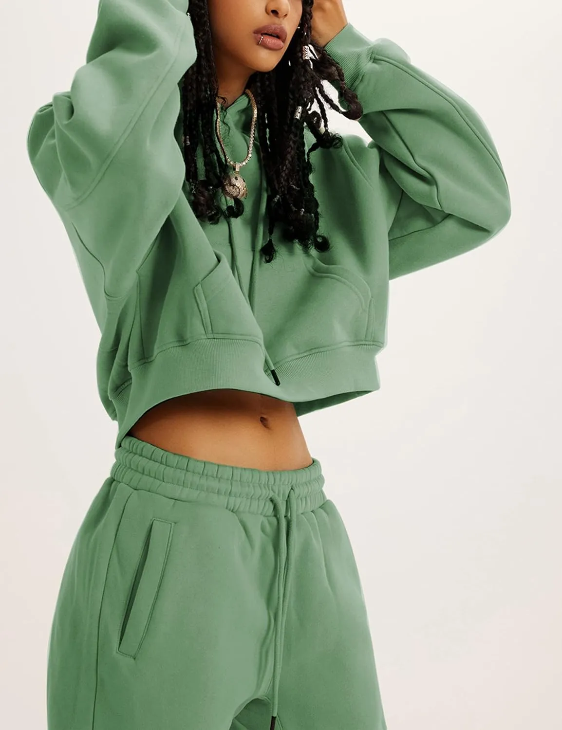 UANEO Women 2 Piece Outfits Sweatsuit Hoodie Sweatshirt Jogger Sets Lounge Tracksuit Set