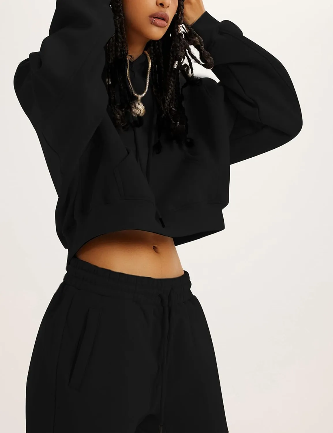 UANEO Women 2 Piece Outfits Sweatsuit Hoodie Sweatshirt Jogger Sets Lounge Tracksuit Set