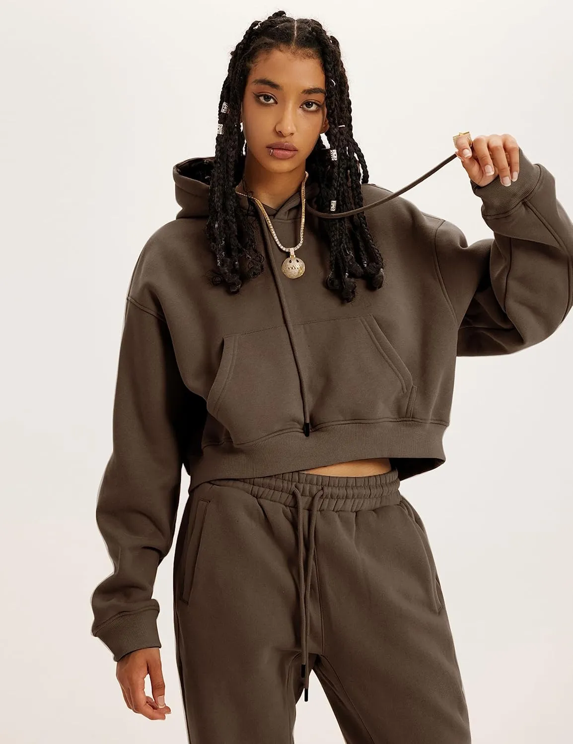 UANEO Women 2 Piece Outfits Sweatsuit Hoodie Sweatshirt Jogger Sets Lounge Tracksuit Set