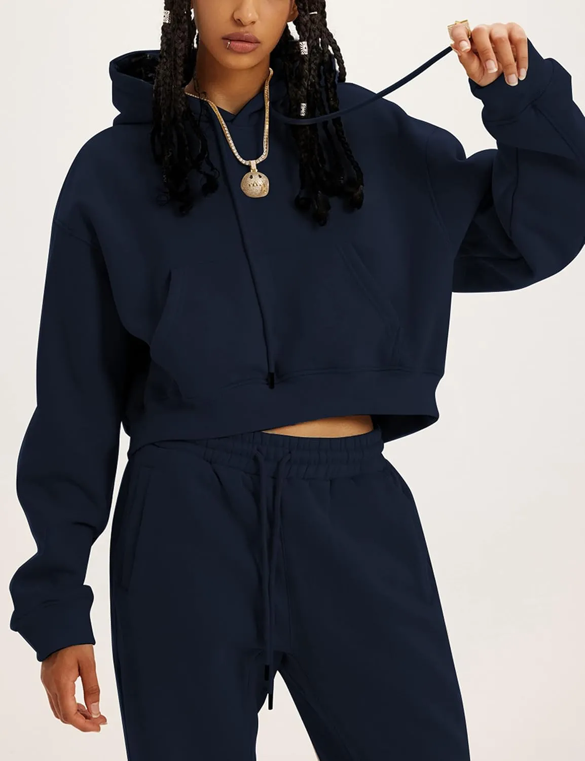 UANEO Women 2 Piece Outfits Sweatsuit Hoodie Sweatshirt Jogger Sets Lounge Tracksuit Set