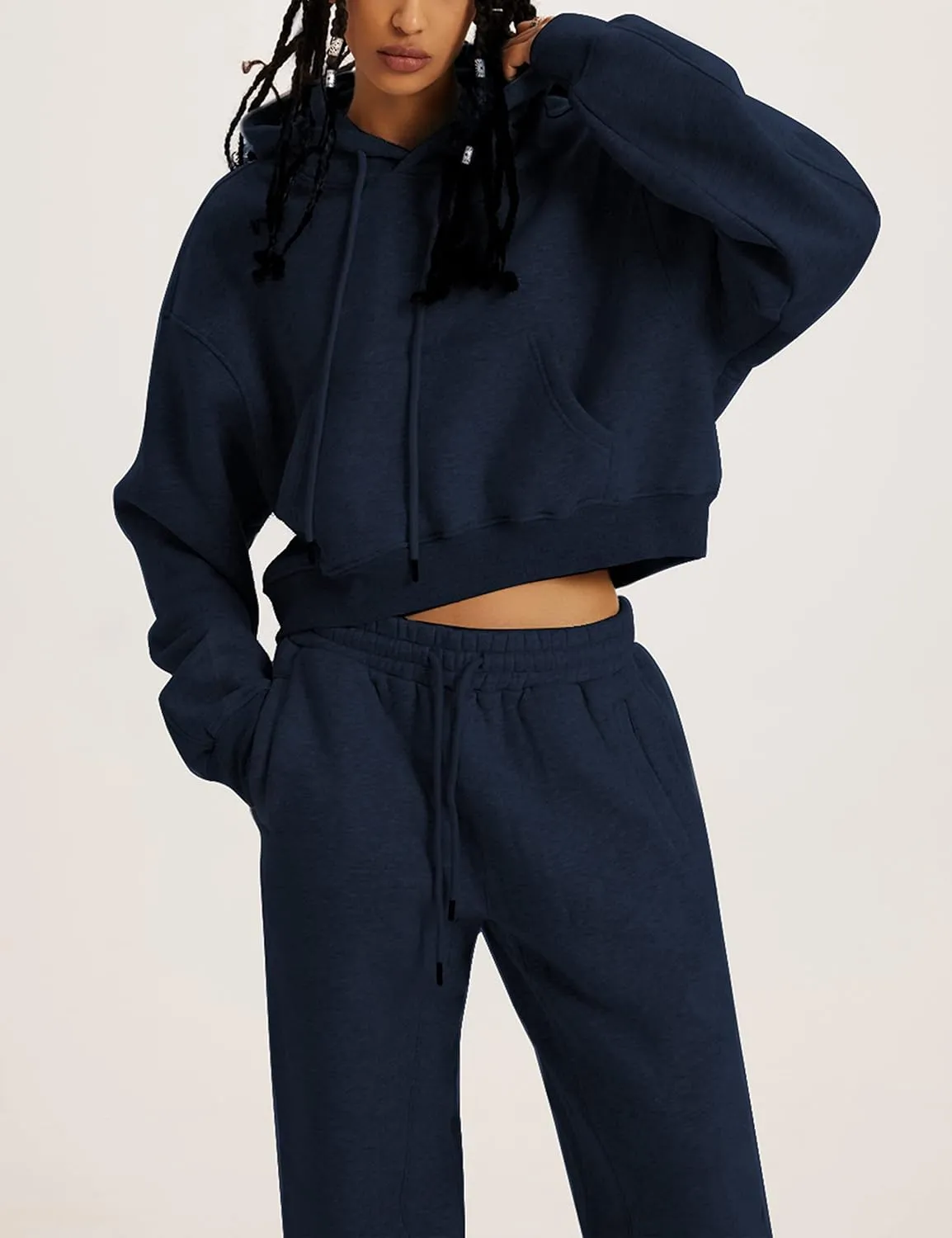 UANEO Women 2 Piece Outfits Sweatsuit Hoodie Sweatshirt Jogger Sets Lounge Tracksuit Set