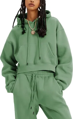 UANEO Women 2 Piece Outfits Sweatsuit Hoodie Sweatshirt Jogger Sets Lounge Tracksuit Set