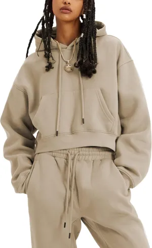 UANEO Women 2 Piece Outfits Sweatsuit Hoodie Sweatshirt Jogger Sets Lounge Tracksuit Set