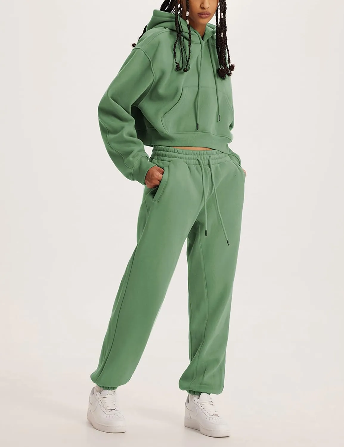 UANEO Women 2 Piece Outfits Sweatsuit Hoodie Sweatshirt Jogger Sets Lounge Tracksuit Set