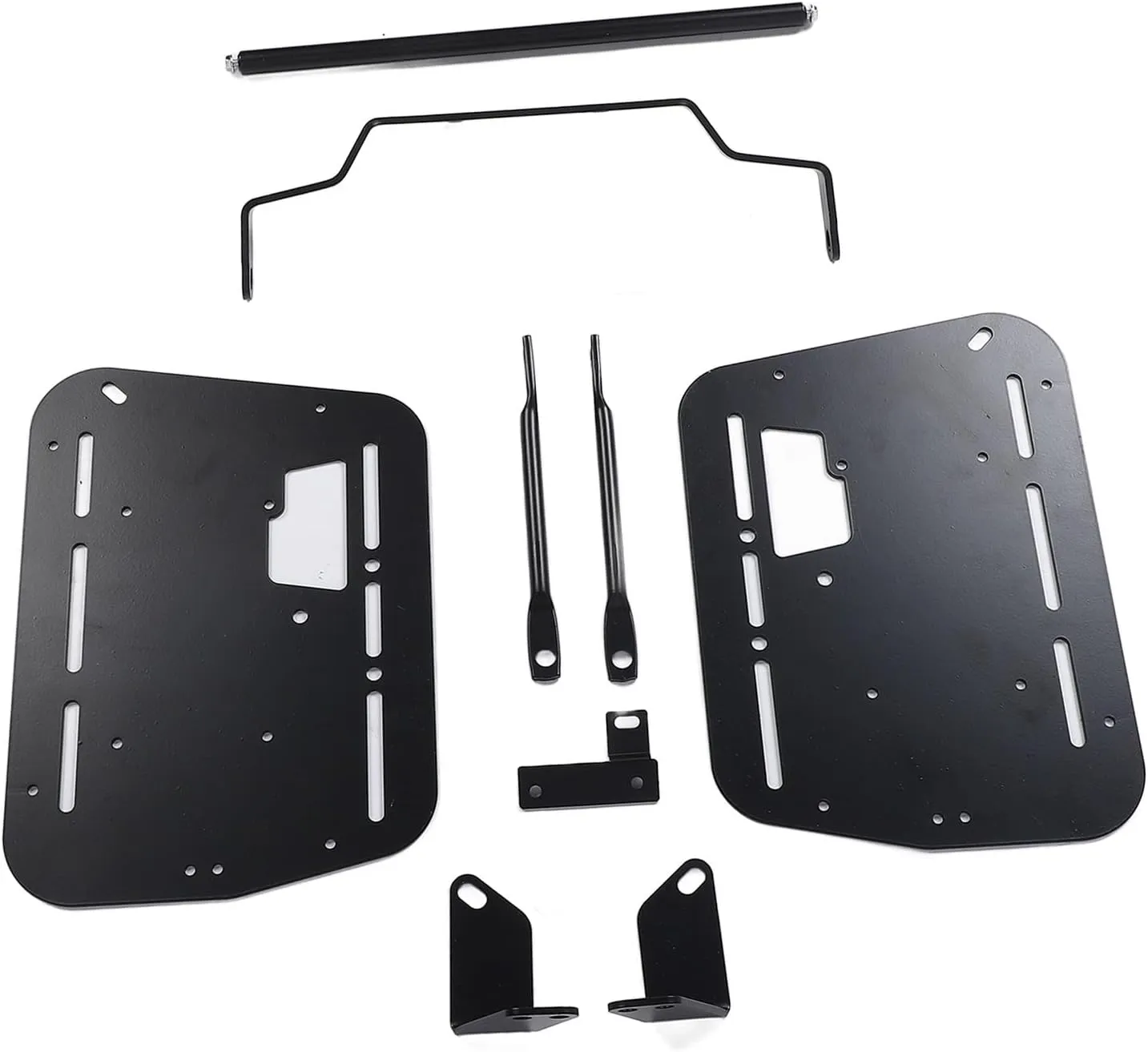 Universal Motorcycle Side Case Bracket Kit - Heavy Duty Aluminum Alloy Saddlebag Mounting Rack for 18L to 38L Side Cases