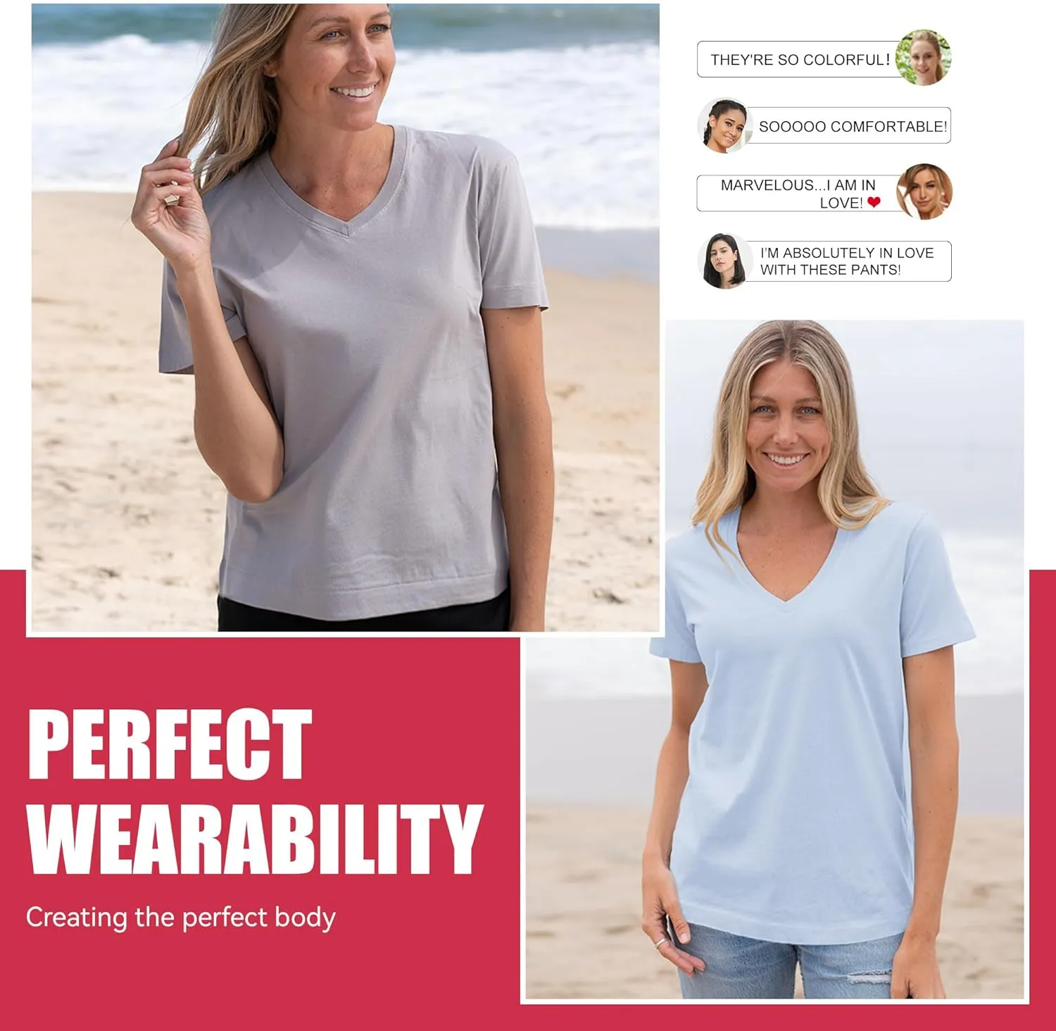 V Neck T Shirt for Women Plus Size, Short Sleeve Casual Tops Summer 2025 Basic Tees
