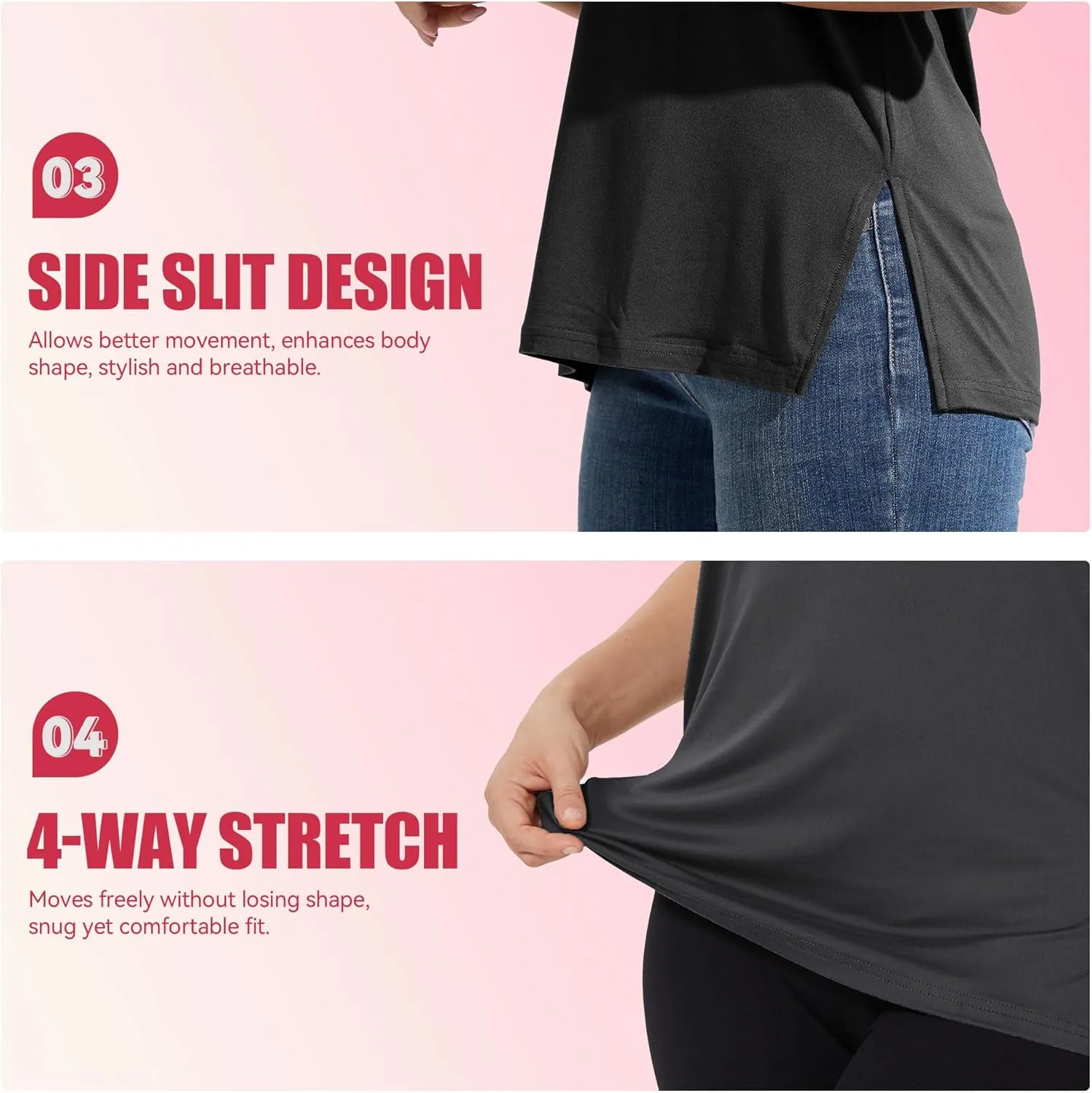 V Neck T Shirt for Women Plus Size, Short Sleeve Casual Tops Summer 2025 Basic Tees