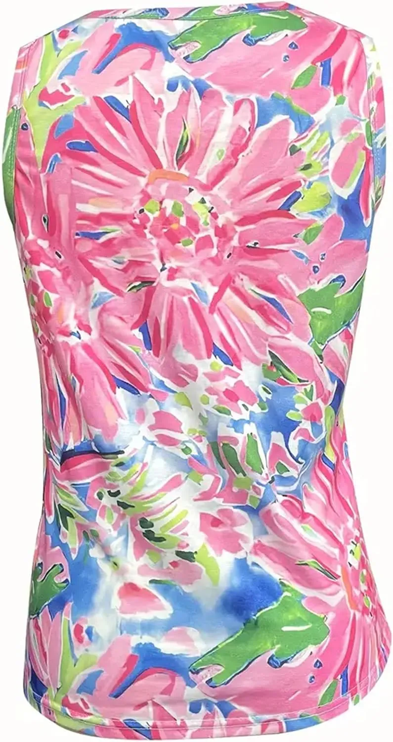 V Neck Tank Tops for Women Summer Casual Button Down Sleeveless T Shirts Casual Loose Tops Clothes Outfits