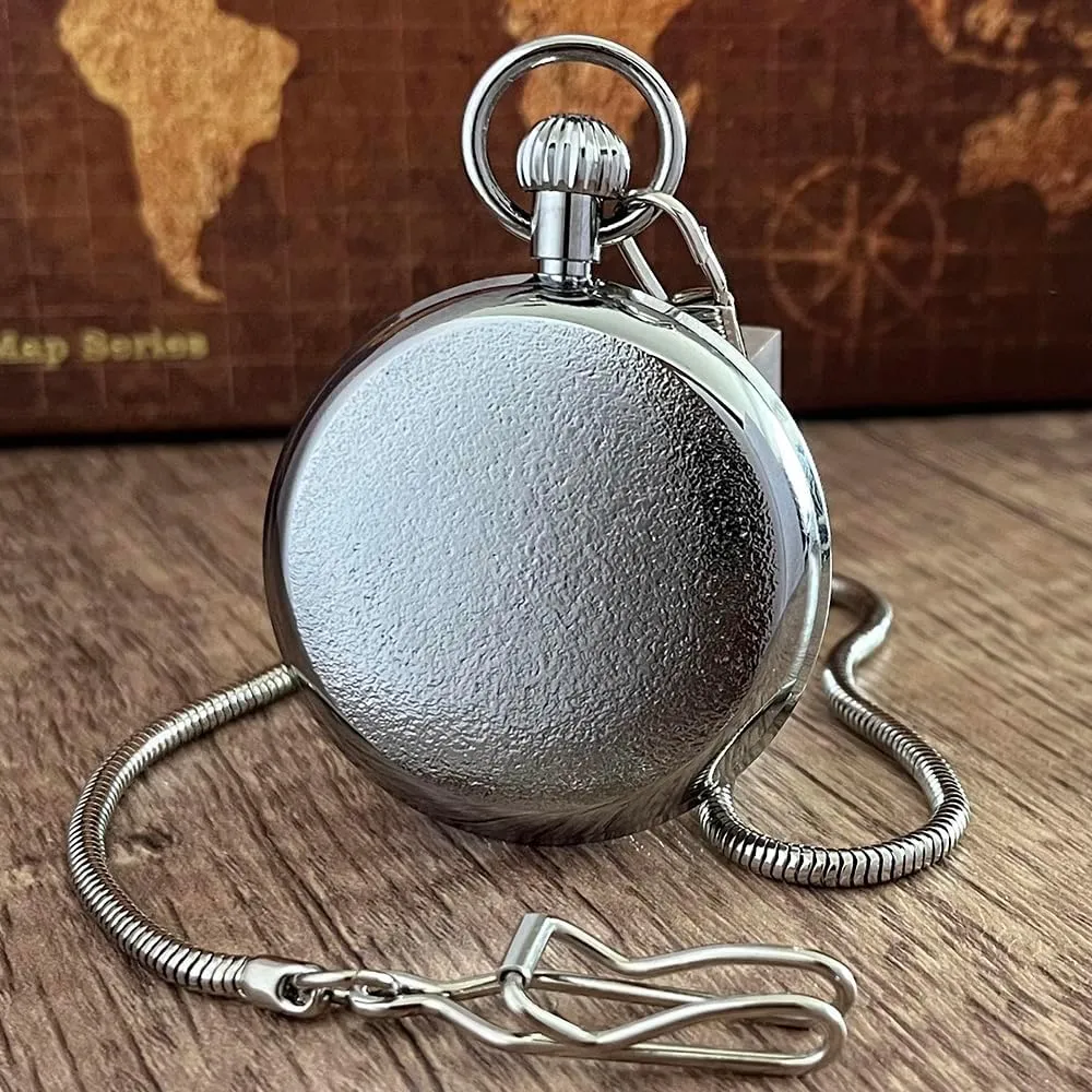 VIGOROSO Men's Vintage Full Copper Hand-Wind Mechanical Second&24hours Sub-dials Pocket Watch in Box