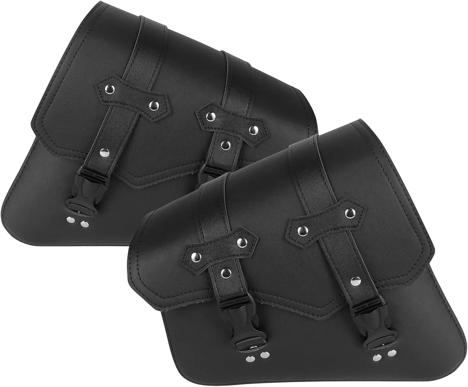 Vintage Motorcycle Saddlebags General Fit PU Leather Waterproof Large Capacity Side Bags Upgrades for Rear Left Right