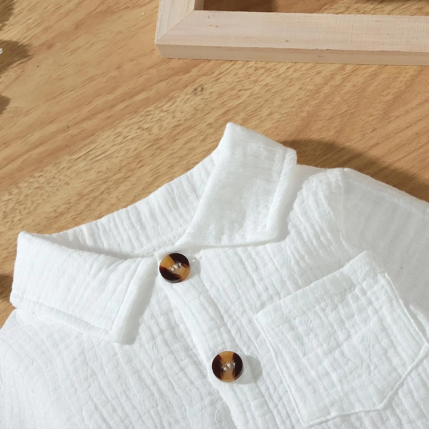 VISGOGO Baby Boy Polo Romper Long Sleeve Solid Bodysuit Cotton Linen Jumpsuit Collared Onesie Infant One-Piece Outfit