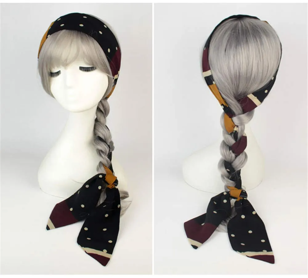 Women Boho Vintage Long Ribbon Neck Scarf Hair Bands Ponytail Holder for Girls (C)