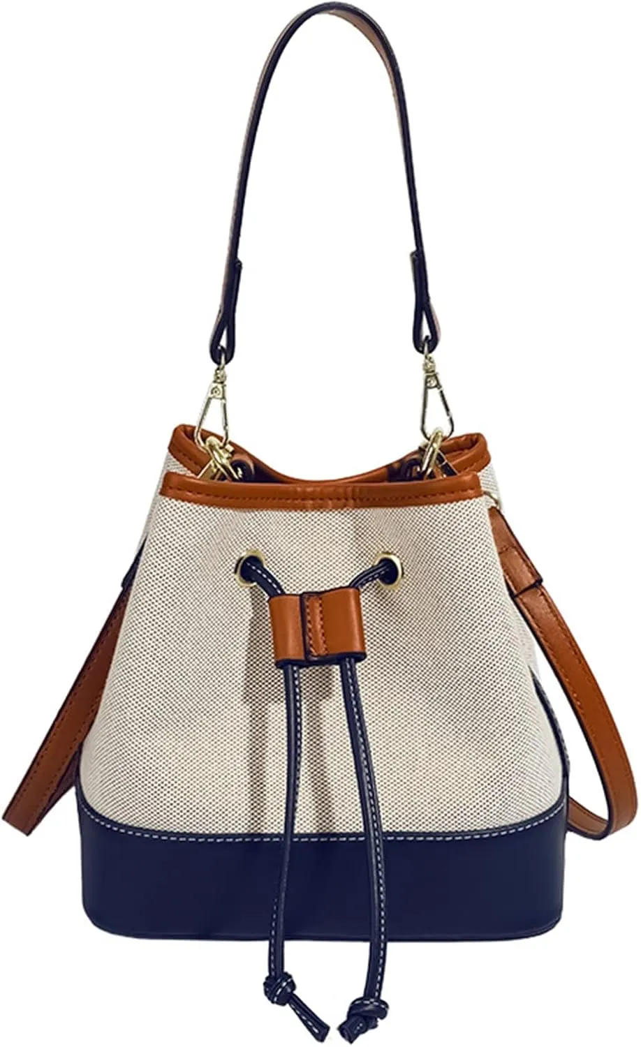 Women Canvas Bucket Bag - Tote, Shoulder, Crossbody & Top Handle Bag - PU Leather, Messenger Style