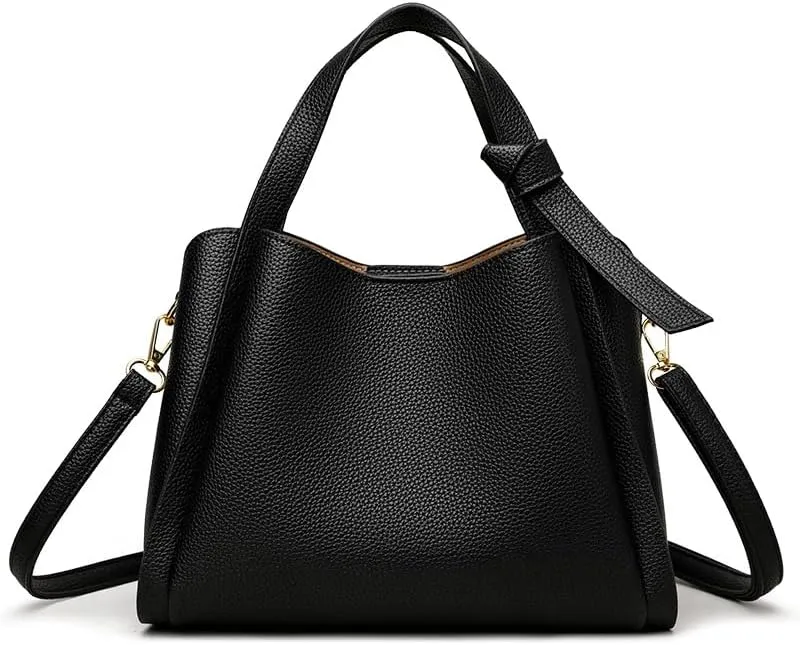 Women Genuine Leather Bucket Bag Vegetable Basket Bag Shoulder Handbag Cowhide Crossbody Purse Adjustable Straps