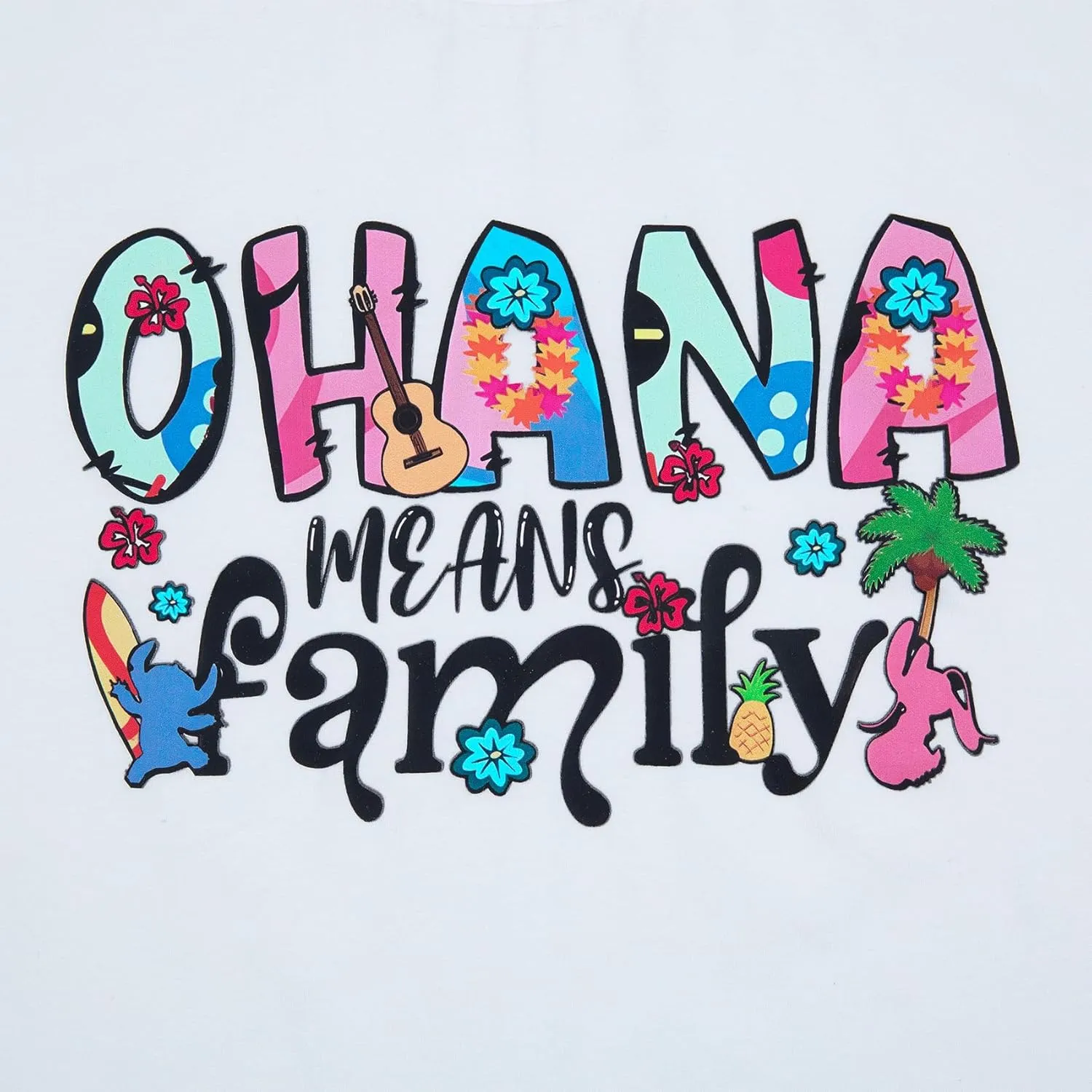 Women Hawaiian Shirts Ohana Means Family Shirt Summer Beach Hawaiian Hibiscus Tropical Flower Tee Tops
