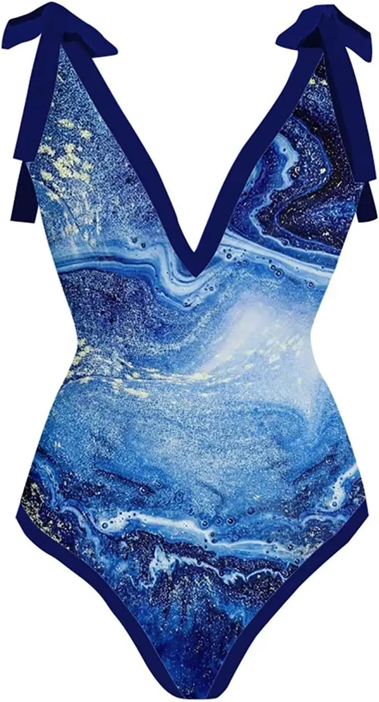 Women One Piece Swimsuit with Coverup Wrap Skirt Floral Print Bikini Set Two Piece Bathing Suit Beach Cover Up Sets