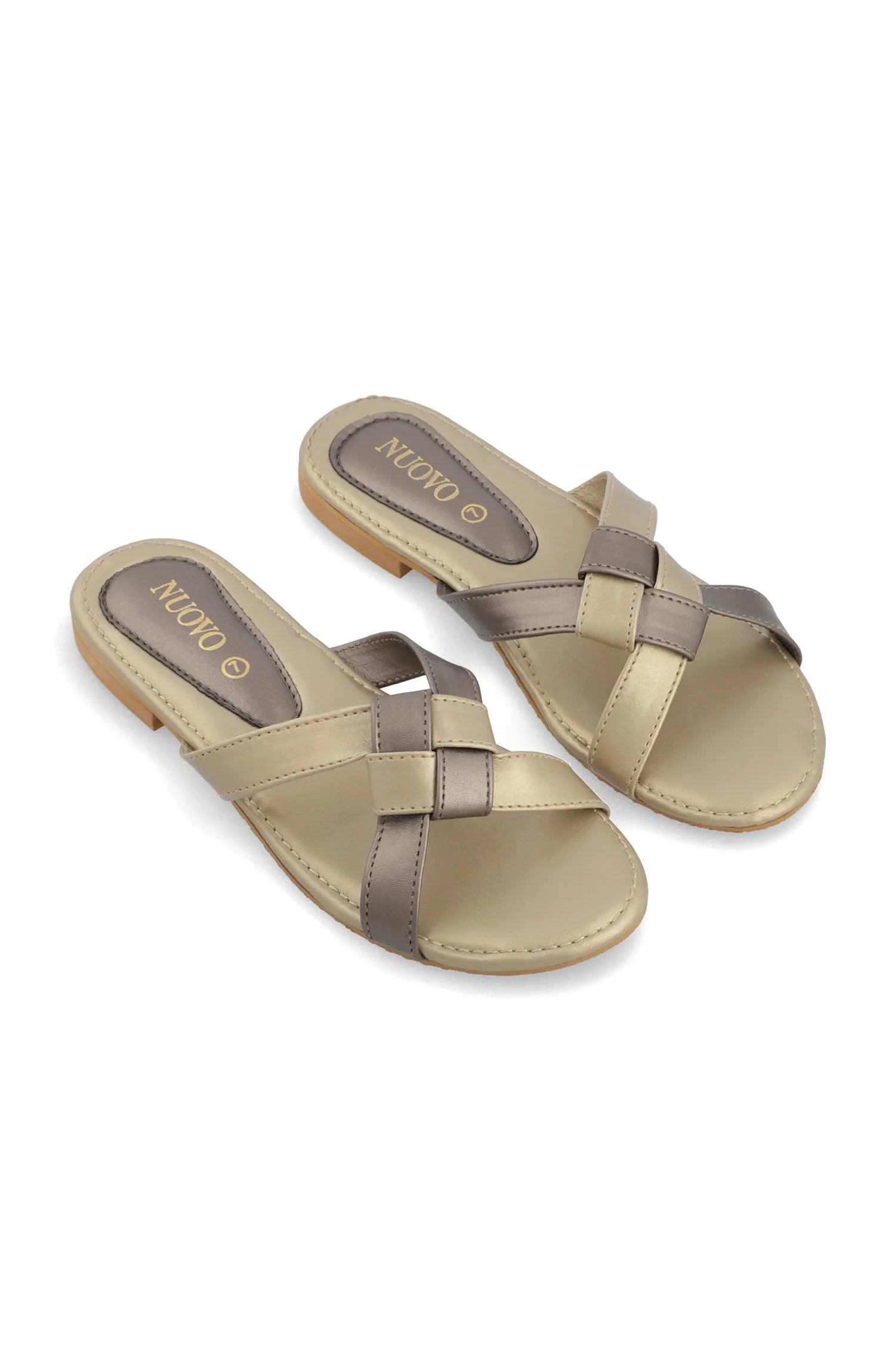 Women Slippers - Gold (ORFS-59 GOLD)