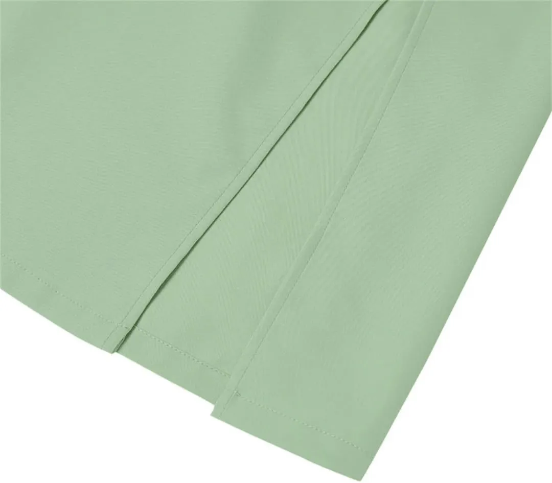 Women Summer Fashion Elegant Split Skirt High Waist Pleated Midi Skirts Casual Solid Color Loose Bottoms