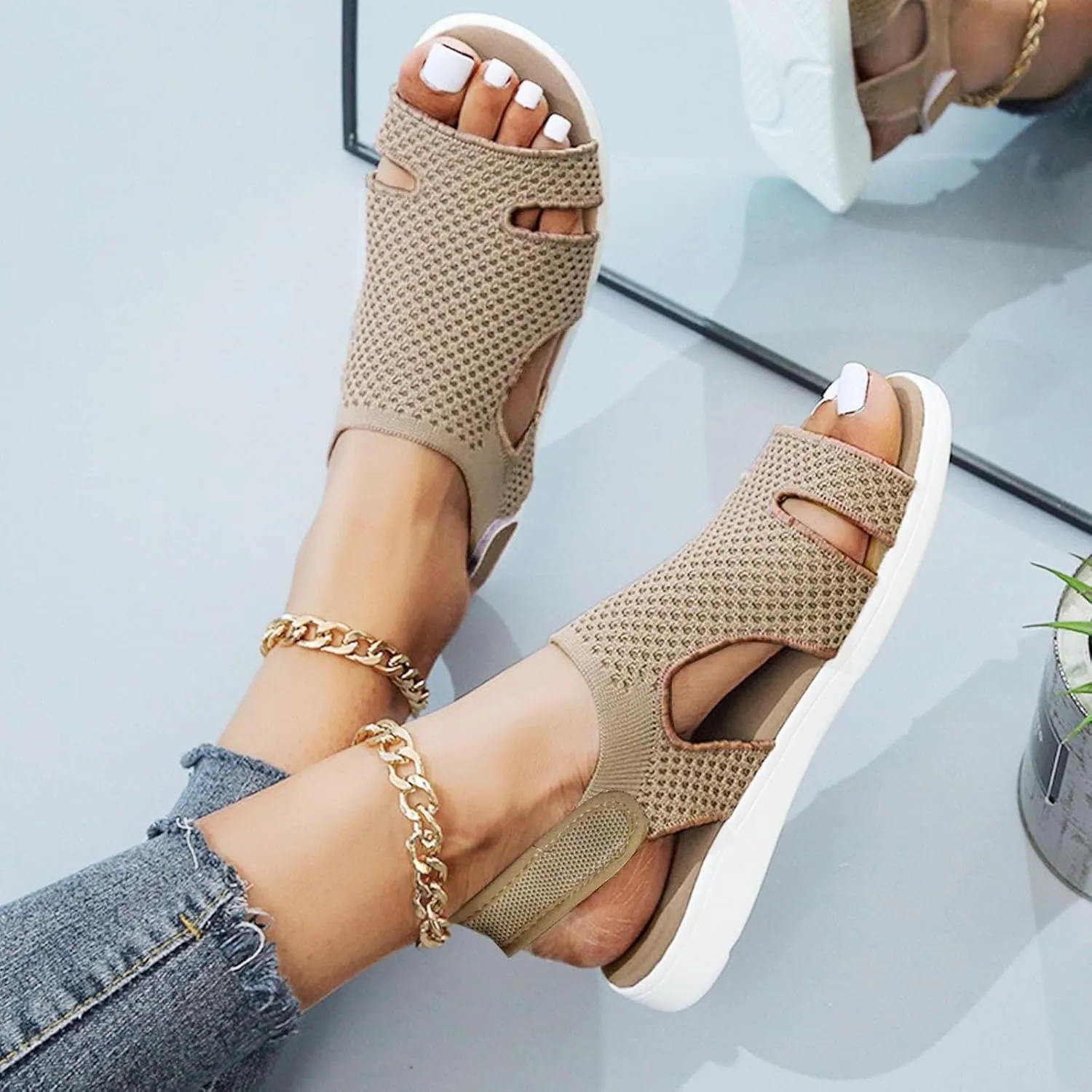 Womens Adjustable Sport Sandals Quick Dry Water Friendly Arch Support Casual Summer Beach Hiking Walking Outdoor Wedding Shoes Orthopedic Shoes for Women