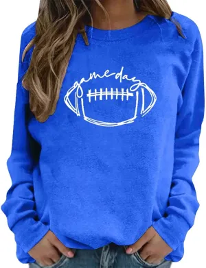 Women's Basic Hoddies Solid Color Cute Printed Loose Comfy Round Neck Long Sleeve Pullover Tunics Outdoor Running Tops