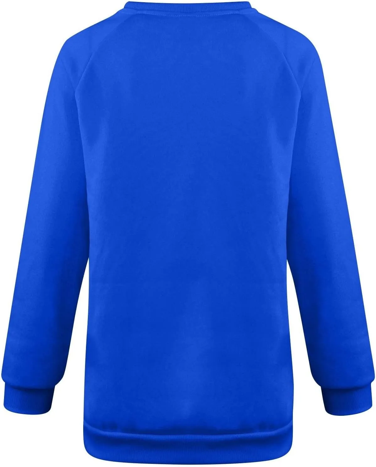 Women's Basic Hoddies Solid Color Cute Printed Loose Comfy Round Neck Long Sleeve Pullover Tunics Outdoor Running Tops