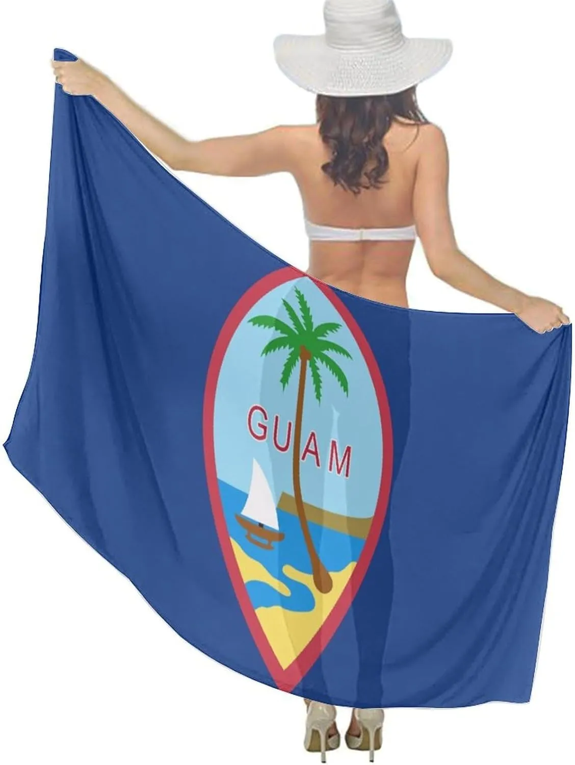 Women's Beach Wrap Bikini Cover Up Sheer Chiffon Long Sarongs Cute Swimwear