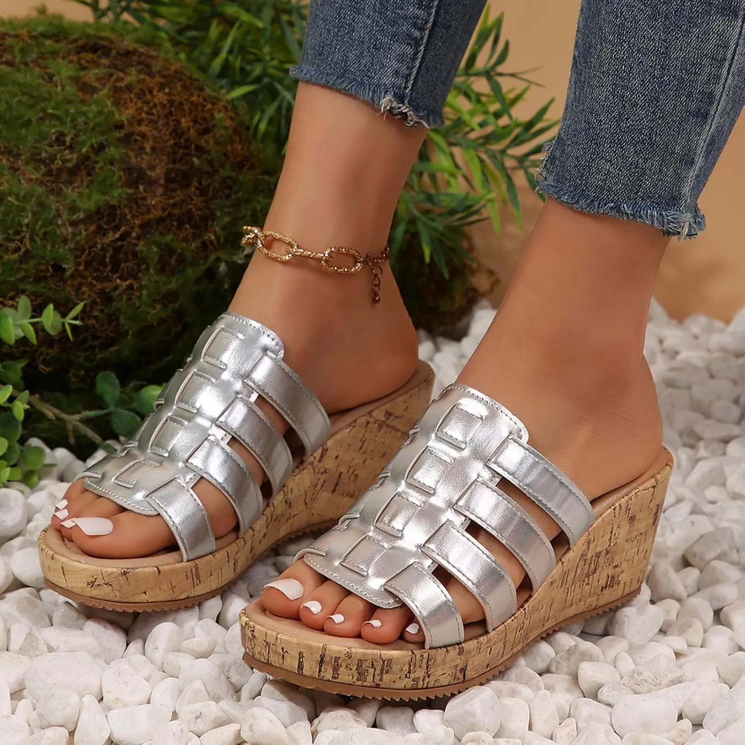 Women's Breathable Platform Sandals Breathable Open Toe Slingback Shoes Orthopedic Sandals with Arch Support