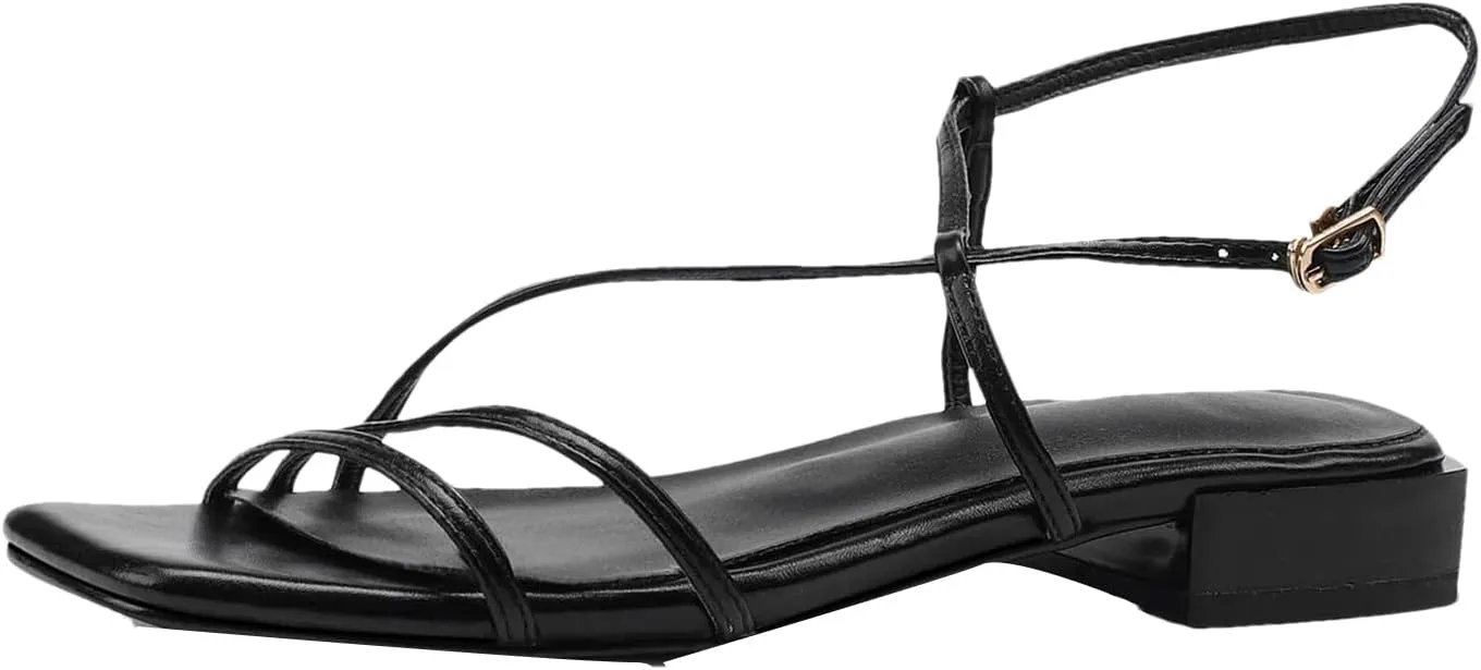 Women's Cow Leather Peep Toe Sandals - Low Heels Slingback Summer Office Lady Dating