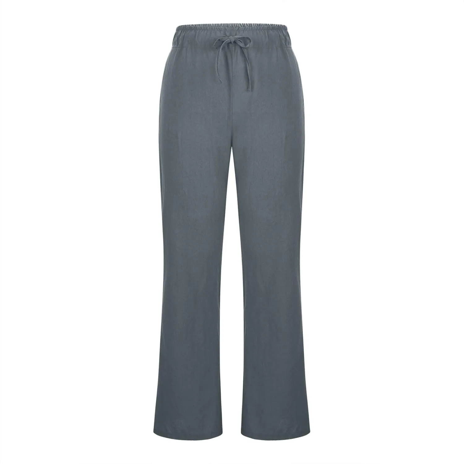 Women's Flare Pants Linen Casual Summer Pants High Waistd Comfy Pants Loose Trendy Work Pants with Pockets Trousers