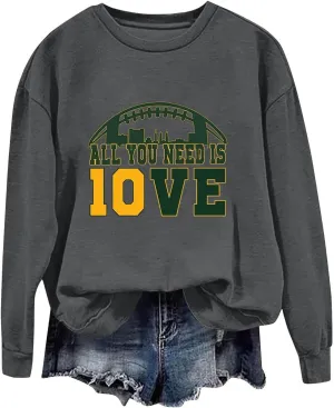 Womens Football Sweatshirt with Bows Game Day Sweatshirt Women Pullover Crewneck Football Season Long Sleeve Tops