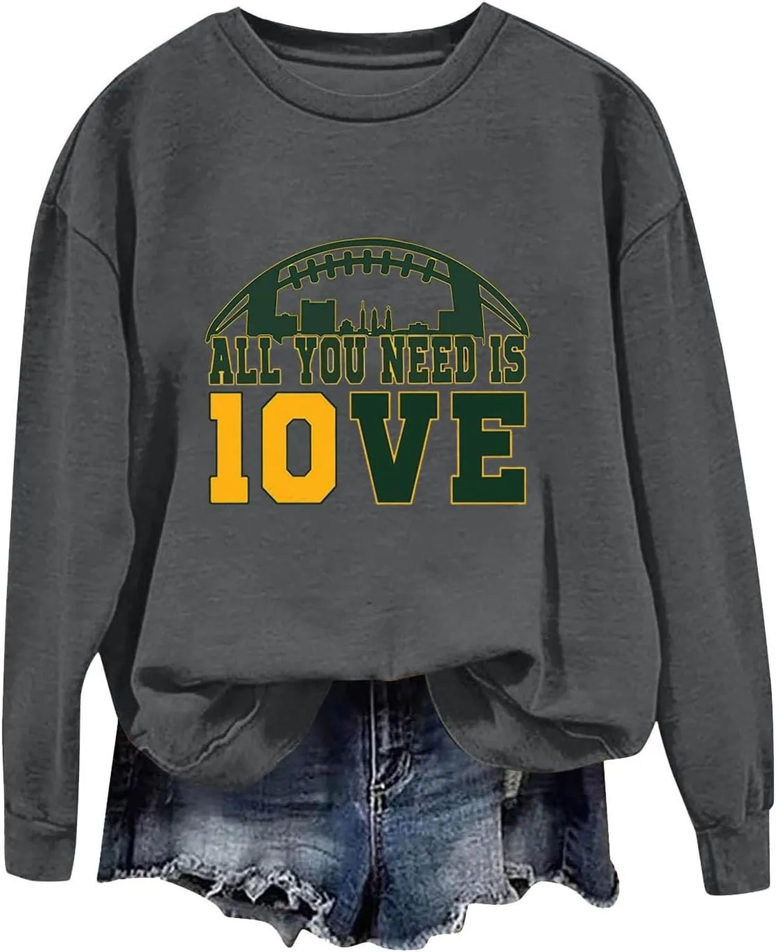 Womens Football Sweatshirt with Bows Game Day Sweatshirt Women Pullover Crewneck Football Season Long Sleeve Tops