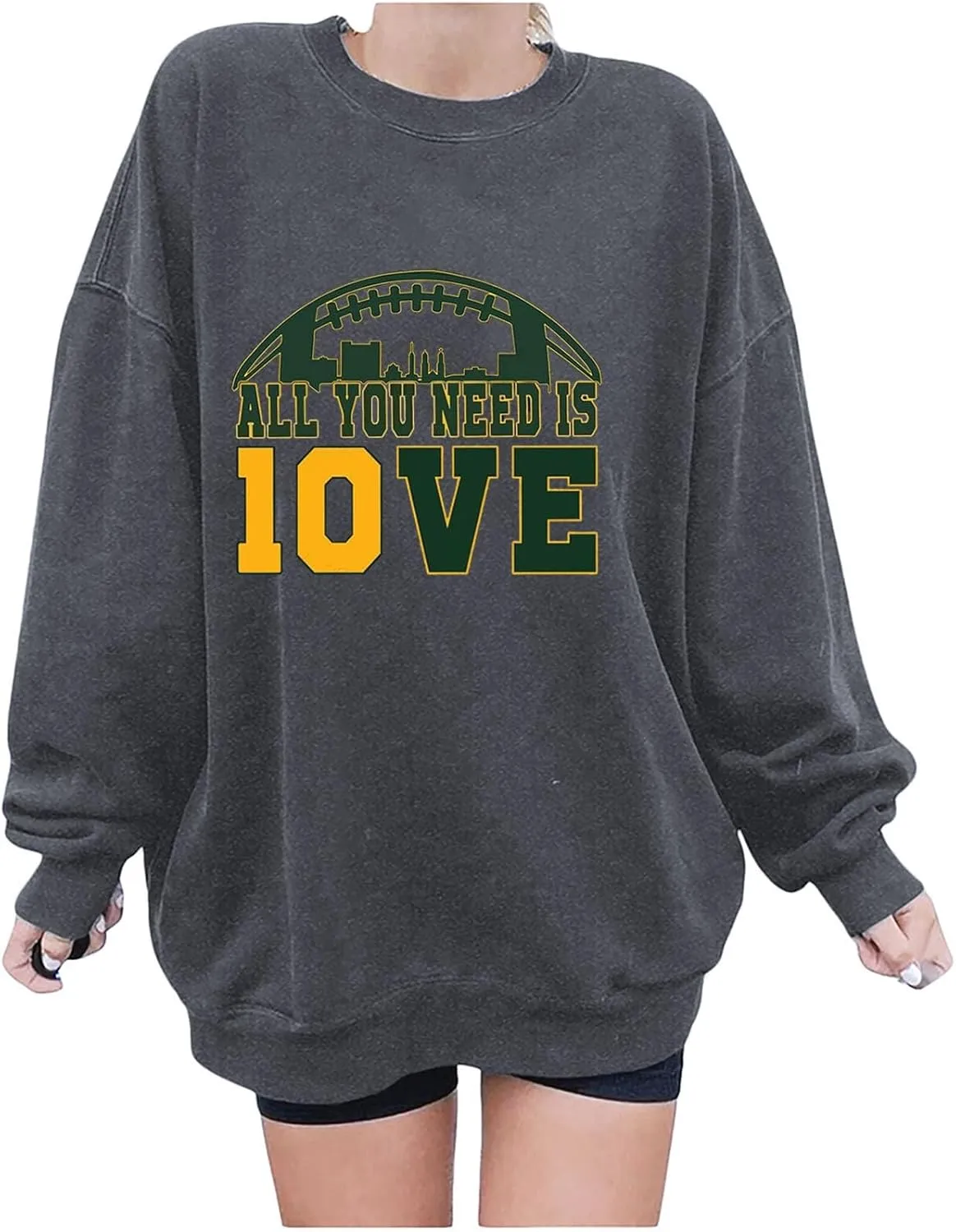 Womens Football Sweatshirt with Bows Game Day Sweatshirt Women Pullover Crewneck Football Season Long Sleeve Tops