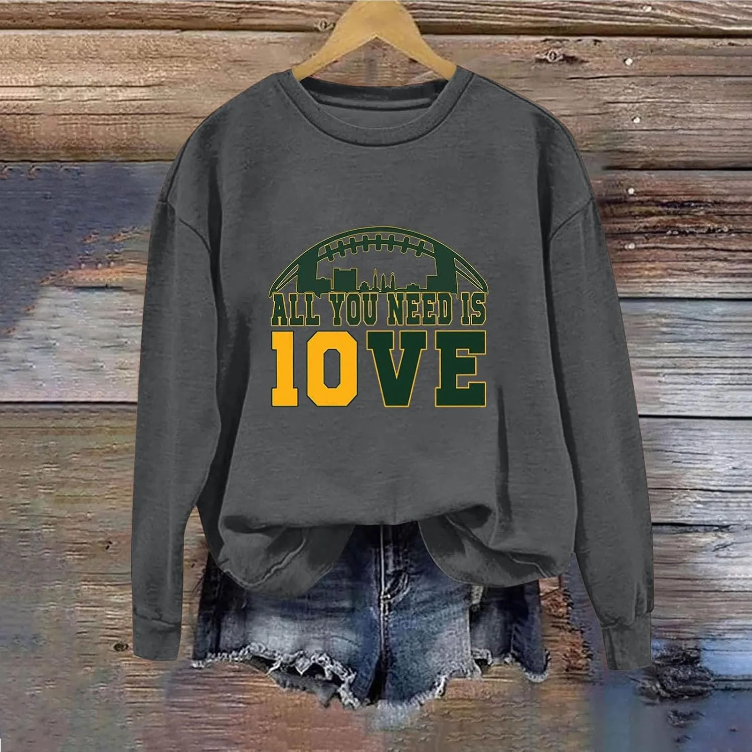 Womens Football Sweatshirt with Bows Game Day Sweatshirt Women Pullover Crewneck Football Season Long Sleeve Tops