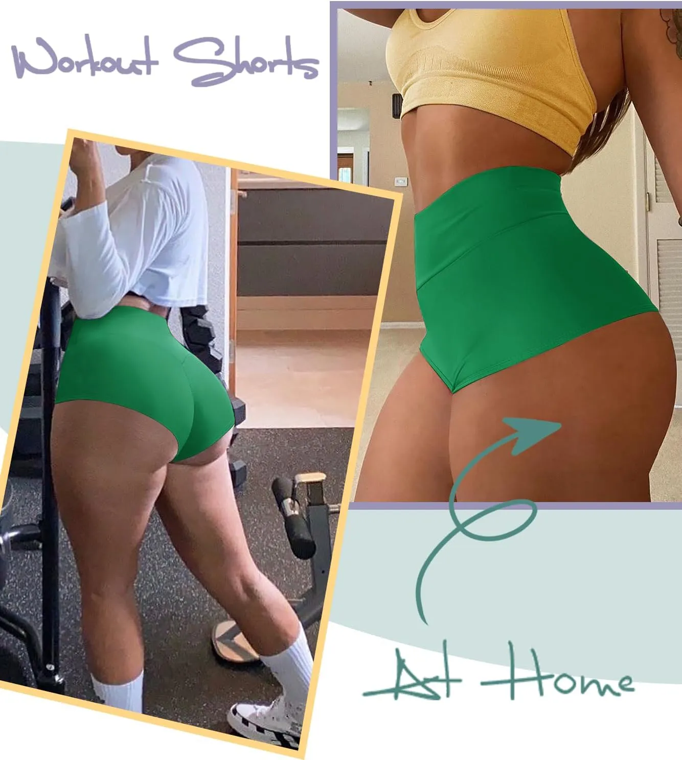 Women's High Waist Yoga Booty Shorts Workout Spandex Dance Hot Pants Butt Lifting Leggings Rave Outfits