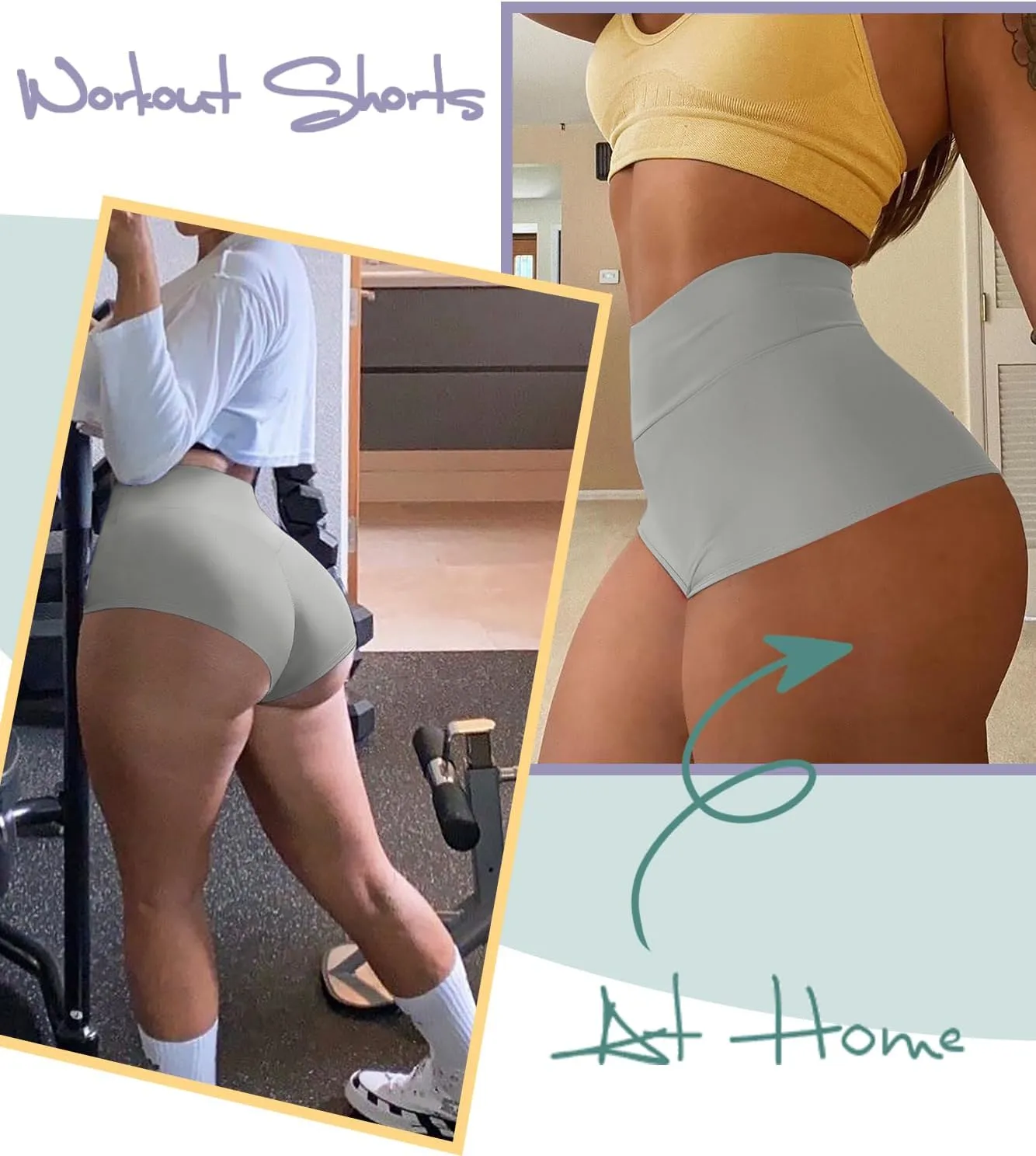Women's High Waist Yoga Booty Shorts Workout Spandex Dance Hot Pants Butt Lifting Leggings Rave Outfits