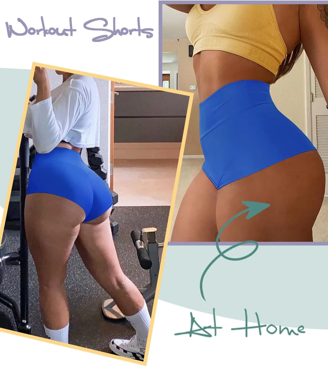 Women's High Waist Yoga Booty Shorts Workout Spandex Dance Hot Pants Butt Lifting Leggings Rave Outfits