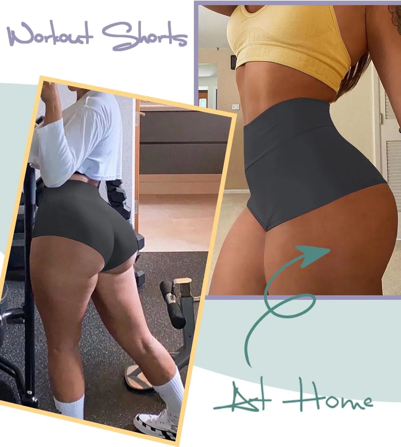 Women's High Waist Yoga Booty Shorts Workout Spandex Dance Hot Pants Butt Lifting Leggings Rave Outfits