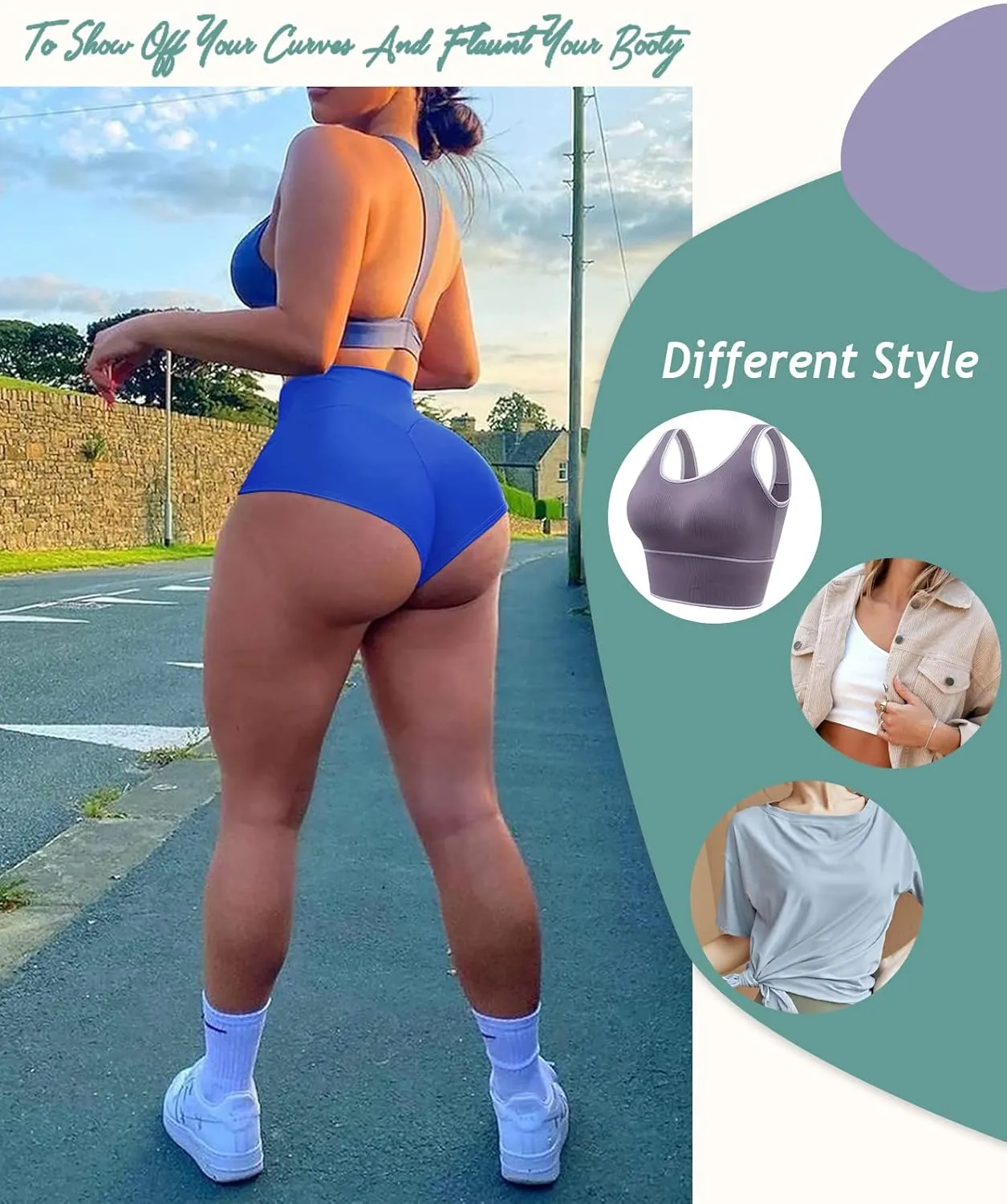 Women's High Waist Yoga Booty Shorts Workout Spandex Dance Hot Pants Butt Lifting Leggings Rave Outfits