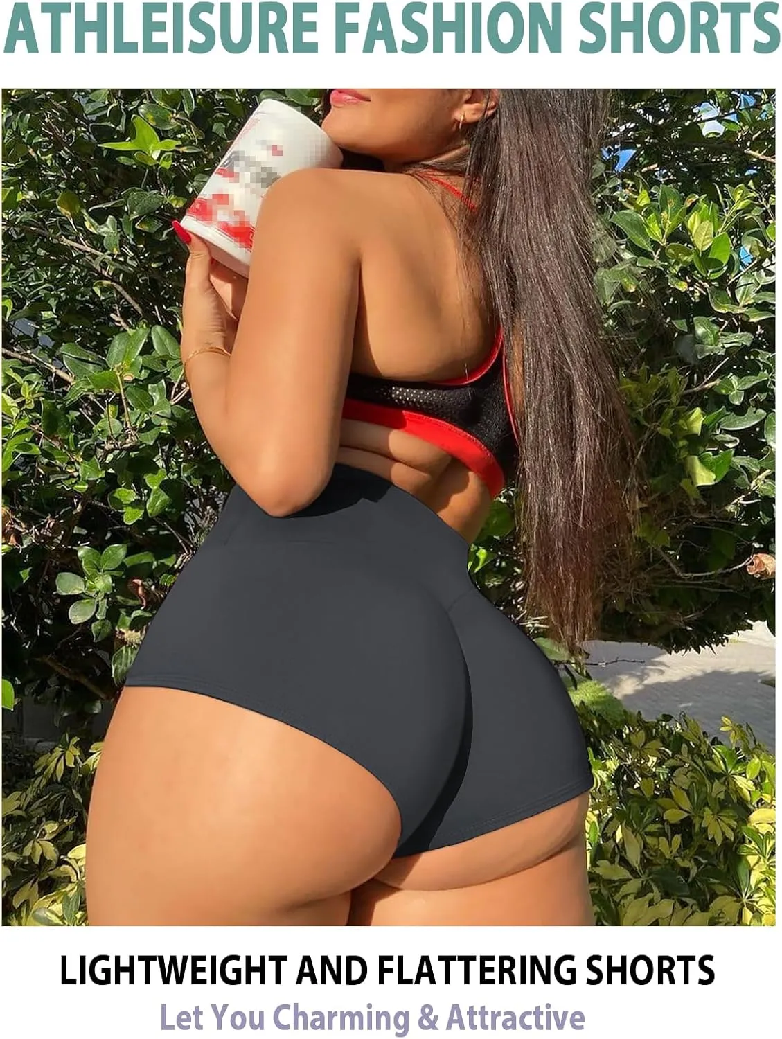Women's High Waist Yoga Booty Shorts Workout Spandex Dance Hot Pants Butt Lifting Leggings Rave Outfits