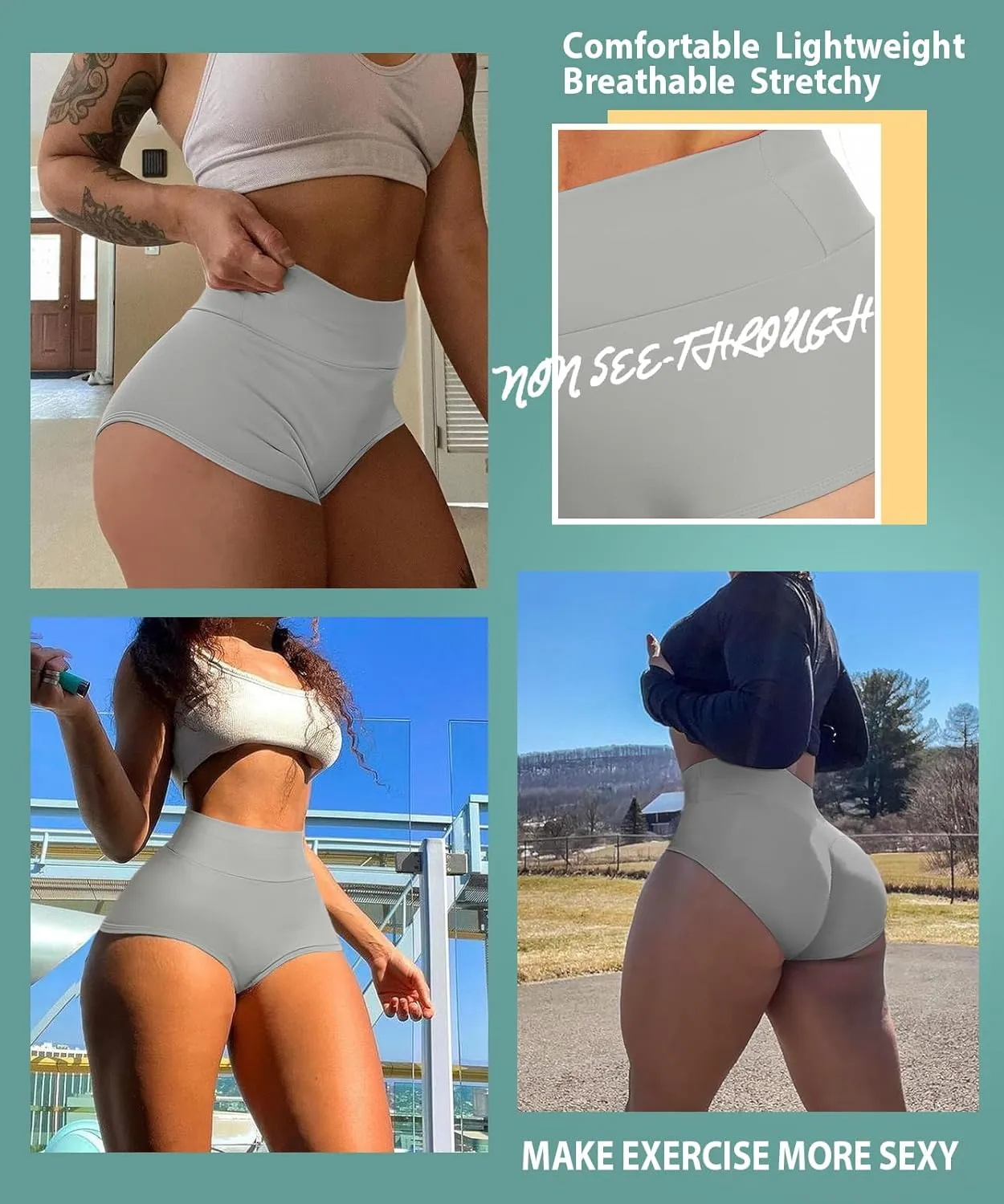 Women's High Waist Yoga Booty Shorts Workout Spandex Dance Hot Pants Butt Lifting Leggings Rave Outfits